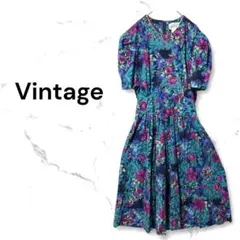 Vintage 半袖ワンピース　レトロ　80年代　ドレスワンピース　衣装