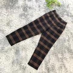 GLOBAL WORK【M】チェックパンツ 春 カジュアル ゴムウエスト 楽ちん