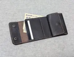 三つ折り財布/コンパクト財布/本革/牛革/レザークラフト