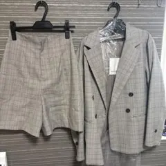 ほぼ新品　MERCURYDUO グレー系チェック セットアップ M