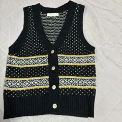 ノルディック柄 ニットベスト Fサイズ