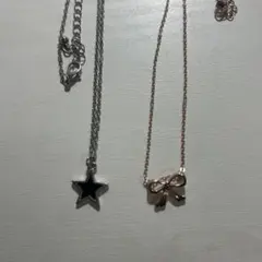 星型とリボン型のネックレスセット