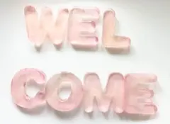 レジン製「WELCOME」オブジェ(桜色)