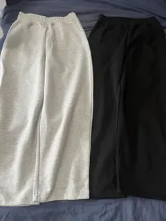 UNIQLO:C スウェットワイドパンツ　グレー ブラック Sサイズ