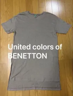 ベネトン レディース ロング丈Tシャツ シャツワンピース L ブラウン系 半袖のサムネイル