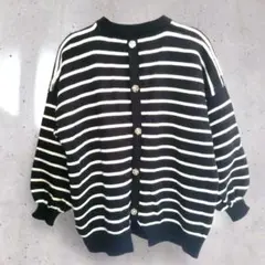 GRL【新品未使用】タグ付き　ボーダーニットセーター 長袖 黒白