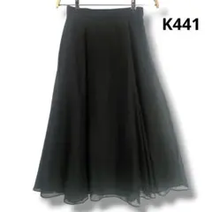 ノーリーズ NOLLEY'S フレアスカート シフォン 36 ブラック 軽いのサムネイル