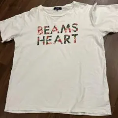 ビームスBEAMS HEART フラワープリント Tシャツ Lサイズ