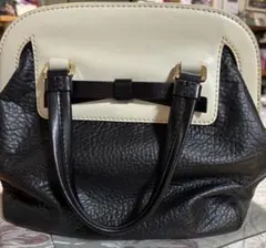 Kate Spade レザー ハンドバッグ ブラック/ホワイト