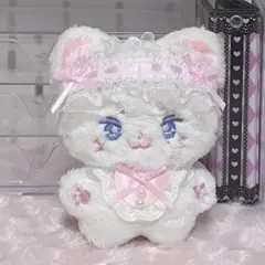 ぬい服 10cm 韓国 ヘッドドレス 前掛け ピンク 10cmぬい 【E48】