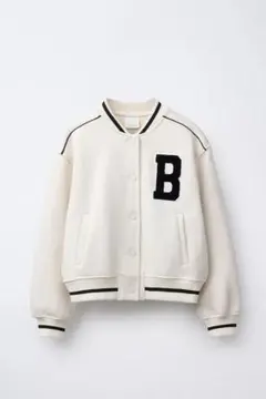 zara kids キッズ スタジャン ジャケット 白のサムネイル