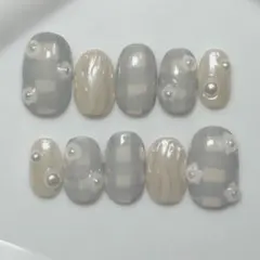 【オーダー専用】ニュアンスネイル　フラワーネイル　春ネイル　ショートオーバル