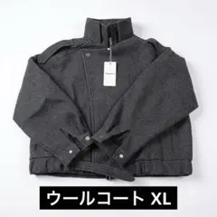 【新品】ウールコート メンズ 冬 秋 ジャケット ショート丈 グレー XLのサムネイル