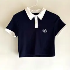 SHEIN LA刺繍 ポロシャツ 半袖 ネイビー ホワイト Sのサムネイル