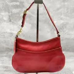 美品✨コーチ y2k アクセサリーポーチ ハンドバッグ 本革レザー レッド