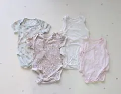 UNIQLO　ベビー肌着　コットン100% 花柄ロンパース4点セット　70
