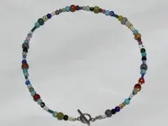 カラフルビーズの手作りネックレス　50cm