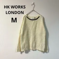 HKワークスロンドン▶ニット M 白系 ワッフル編み カジュアル 春秋のサムネイル