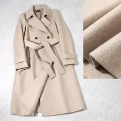 22AW セオリー Theory カシミヤ ツイード ロングコート ベルテッド