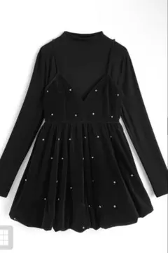 ビジューベロアキャミソールミニワンピース