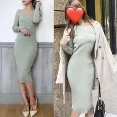 RESEXXY リゼクシー フロントクロス長袖ニットワンピース