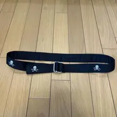 アメリカ製 ポロ ラルフローレン スカルデザイン ダブルリングベルト 黒 USA