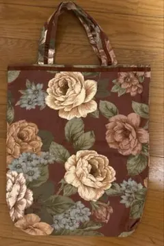 こ*ん様 花柄トートバッグ ブラウン