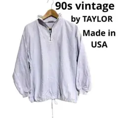 90sヴィンテージ　USA製ハーフジップ スウェット 鬼フェード 裾ドローコード