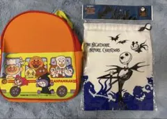 未使用アンパンマンリュック 小型 ディズニー 巾着 きんちゃく袋 2点セット