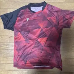 VICTAS 卓球ウェア 2XL 赤黒 幾何学模様