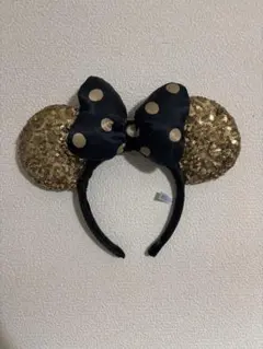 ミニーマウス耳カチューシャ ゴールド