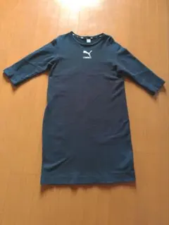 【PUMA】スウェットワンピース　七分袖 ネイビーXL
