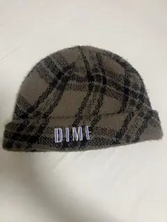 DIME ブラウン・ブラックチェック ニット帽 Lサイズのサムネイル