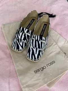 sergio rossi ゼブラ柄 フラットシューズ.34