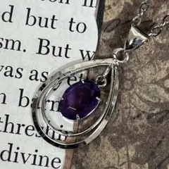 1970s ヴィンテージ アメジスト ネックレス 天然石 シルバー 2月誕生石