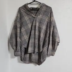 AmericanHOLiCチェック柄 Vネック 長袖シャツ