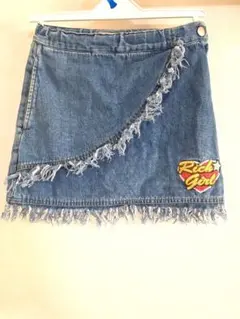 キッズ　ガールズ　フリンジデニムスカート　110cm