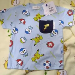 モンポケ Tシャツ 80 半袖　ポッチャマ　ピカチュウ　ハイビスカス　ポケモン