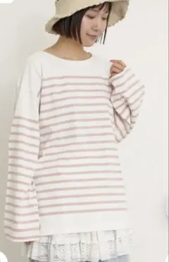 サマンサモスモス パネルボーダーバスクTシャツ