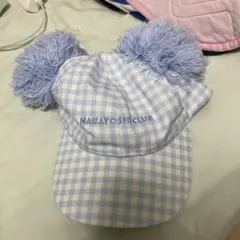 ディズニー　水色ギンガムチェックキャップ
