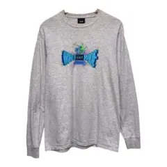 HUF ハフ　長袖Tシャツ　ロンT WORLD WIDEロゴ　グレー　Mのサムネイル