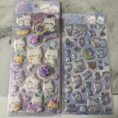 ナイトミャウ 肉球シール ぷっくりシール 立体シール 2枚セット