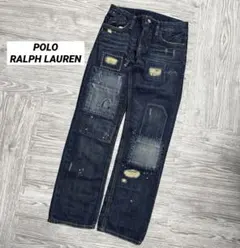 ラルフローレン POLO パッチワーク デニム ジーンズ ジュニア 希少品150