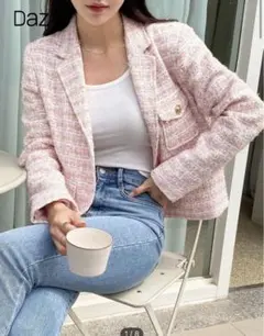 ノーカラー キルティングジャケット