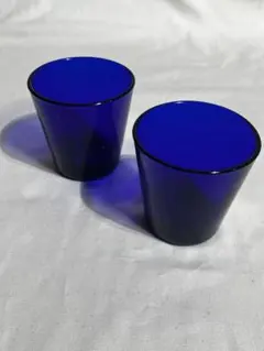 青ガラスグラス ペアグラス 2個セット コバルトブルー