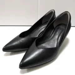 美品【36】FABIO RUSCONI ポイントテッドトゥ ギャザー パンプス