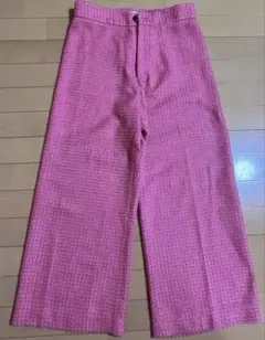 ZARA ピンク Mサイズ ツイードパンツ