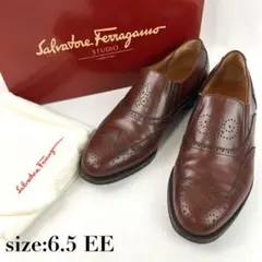 美品 入手困難 Ferragamo ウィングチップ スエード 6 1/2 2E 美品 入手困難 Ferragamo ウィングチップ スエード 6 1/2 2E