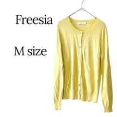 Freesia ビジューボタン シルク混カーディガンFR イエロー 長袖 春薄手のサムネイル