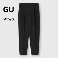 GU 起毛タックテーパードパンツ ズボン スラックス 黒 М